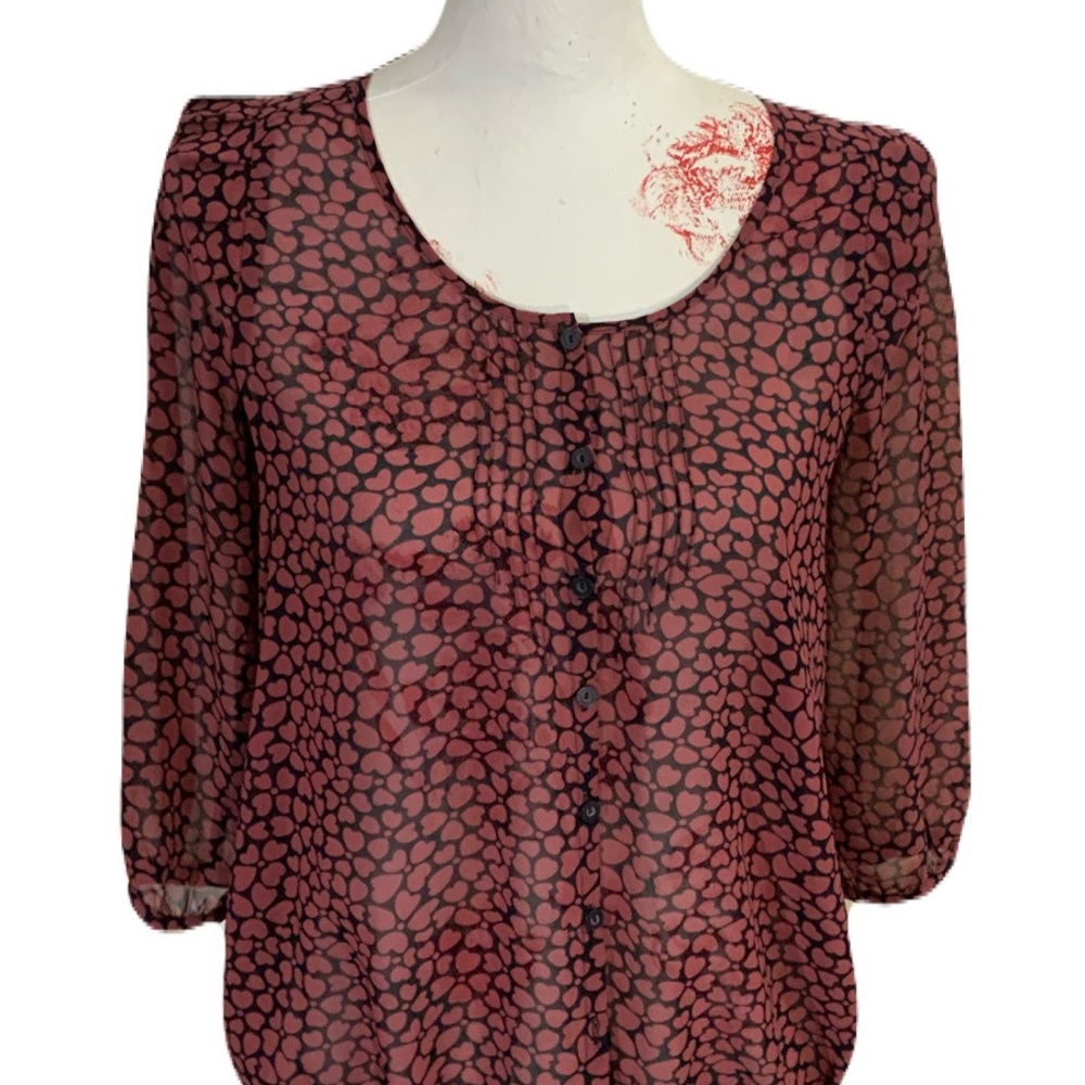 Pins & Needles Maroon Patterned Blouse